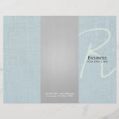 Script Monogram Faux Linen Tri-Fold Brochures (Front)