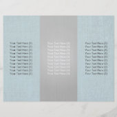 Script Monogram Faux Linen Tri-Fold Brochures (Back)