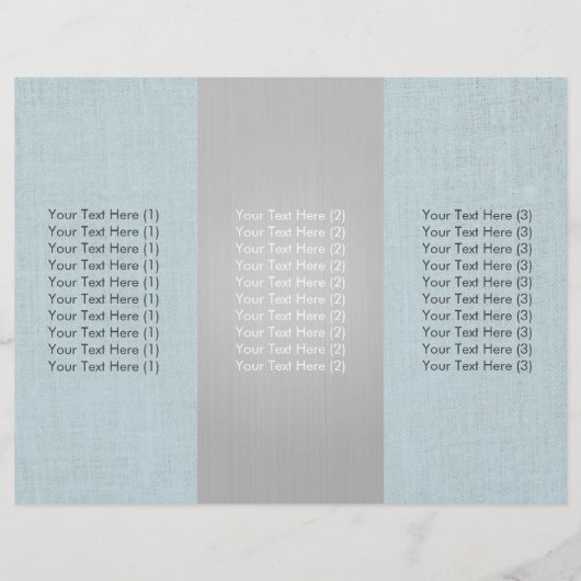 Script Monogram Faux Linen Tri-Fold Brochures (Back)