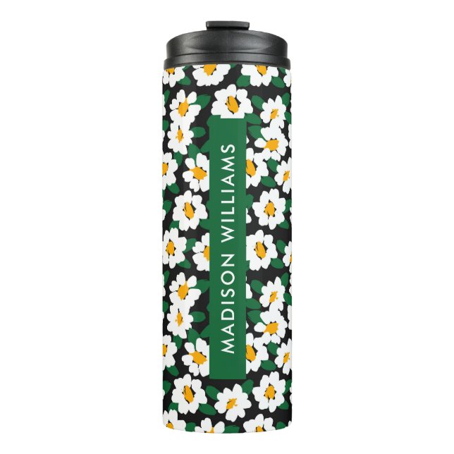 Script Monogram Flowers Thermal Tumbler  (Front)