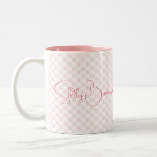 Script Monogram Geometric Unique Sweet Two_Tone Coffee Mug