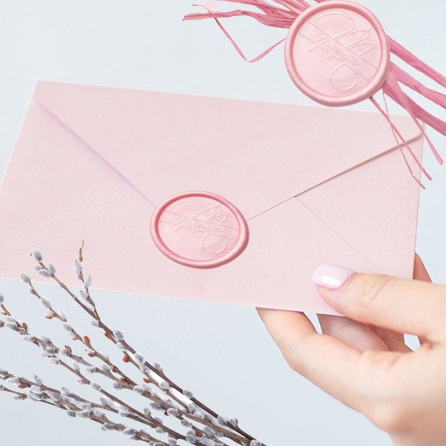 Script Monogram Last Name and Initial  Wax Seal Sticker (Creator Uploaded)