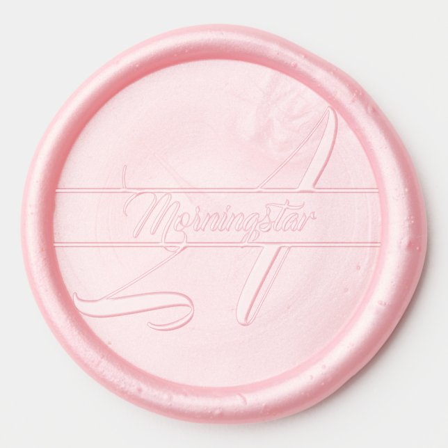 Script Monogram Last Name and Initial  Wax Seal Sticker (Front)