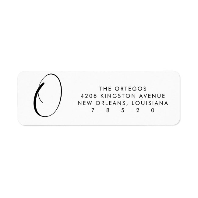 Script Monogram Minimal Return Address Labels