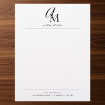 Script Monogram Minimalist Letterhead<br><div class="desc">Elevate every piece of correspondence your small business sends with our beautifully designed custom letterhead. Make a lasting first impression before they even read the first word, all thanks to your stunning, custom monogram featured gracefully at the top. This isn't just any monogram—it's a sophisticated and timeless mark of your...</div>