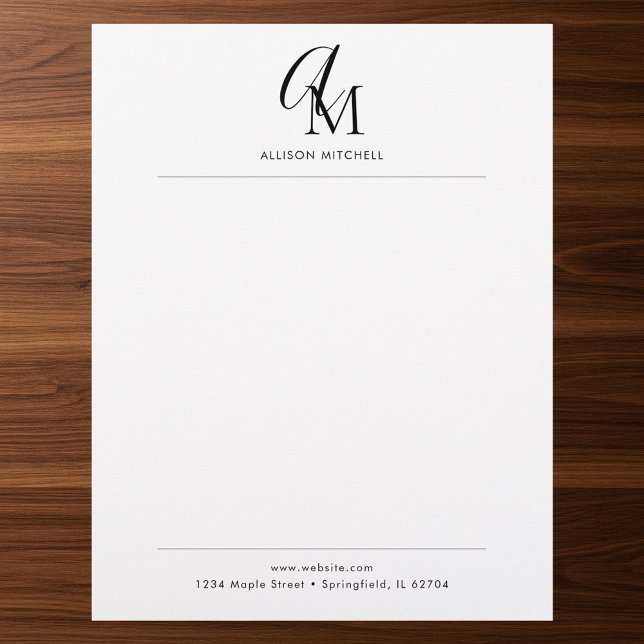 Script Monogram Minimalist Letterhead (Creator Uploaded)