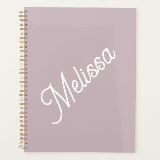 Script monogram, modern purple  planner (Front)