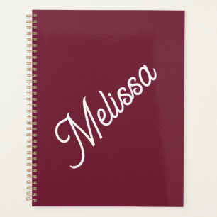 Script monogram, modern red  planner