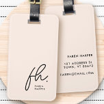 Script Monogram Modern Simple Elegant Blush Pink Luggage Tag<br><div class="desc">Modern Script Monogram Simple Elegant Blush Pink Luggage Tag</div>