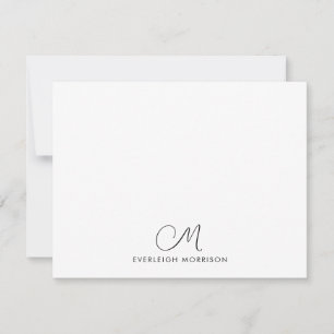 Script Monogram Modern Stationery  Note Card