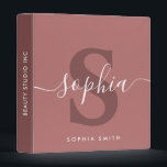 Script Monogram Name Initials Marsala Burgundy 3 Ring Binder<br><div class="desc">Script Monogram Name Initials Marsala Burgundy</div>