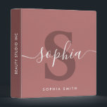 Script Monogram Name Initials Marsala Burgundy 3 Ring Binder<br><div class="desc">Script Monogram Name Initials Marsala Burgundy</div>