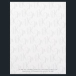 Script Monogram Pattern Professional Letterhead<br><div class="desc">A classy light gray script calligraphy monogram pattern design with your business details. Perfect for small and large corporate businesses. Professional and clean design.</div>