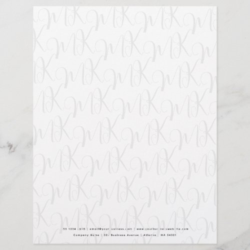 Script Monogram Pattern Professional Letterhead