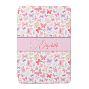 Script Monogram Pink Purple Yellow Butterflies  iPad Mini Cover
