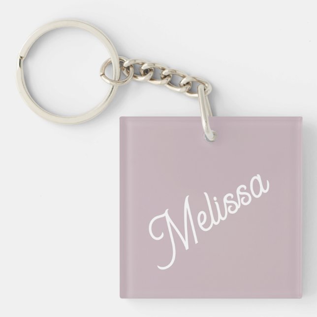 Script monogram, purple  keychain (Front)