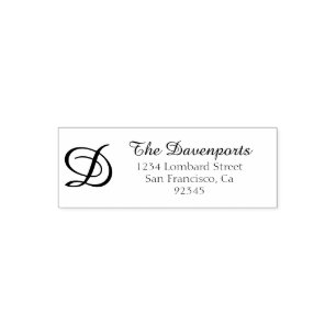Script Monogram Return Address Self-inking Stamp