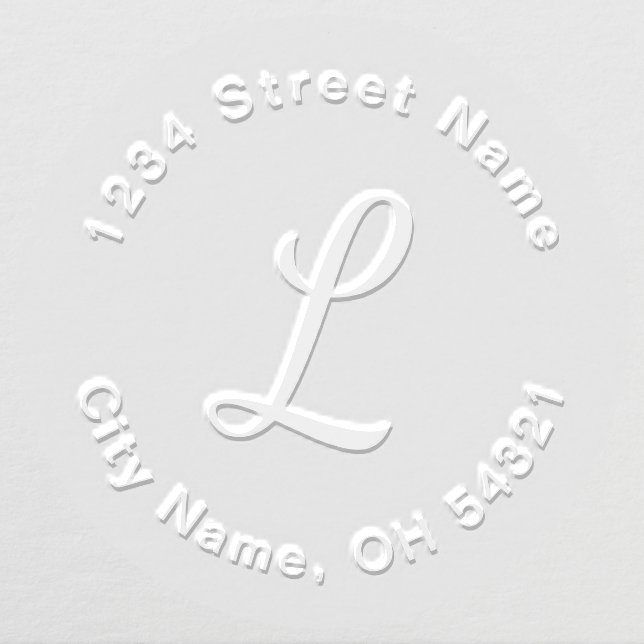 Script Monogram Simple Return Address Embosser (Design)