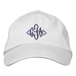 Script Monogram Three Initial Monogram Embroidered Baseball Cap
