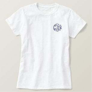 Script Monogram Three Initial Monogram Embroidered Shirt