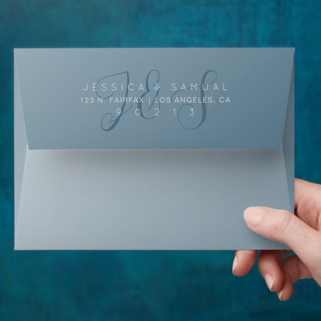 Script Monogram Wedding Bridal Shower or Birthday  Envelope (Hand)