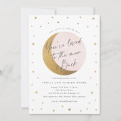 Script Moon and Back Baby Shower Invitation (Front)