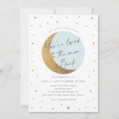 Script Moon and Stars Baby Shower Invitation (Front)