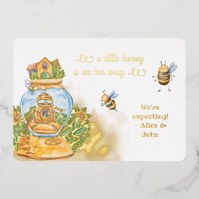 Script Mother To Bee Pregnancy Foil Announcement (Front)