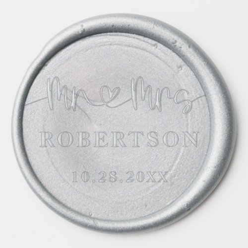 Script Mr and Mrs Calligraphy Bride Groom Wedding Wax Seal Sticker