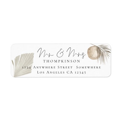 Script Mr and Mrs Pampas Grass Return Name Address Label