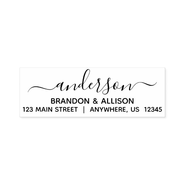 Script Name Address Self Inking Stamp (Design)