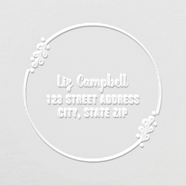 Script Name and Address Botanical Wreath Embosser (Design)