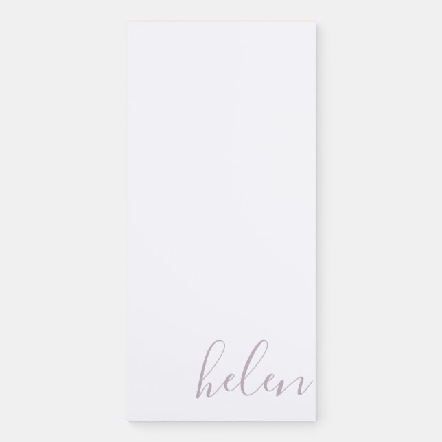 Script Name Chic Personalized Dusty Purple Magnetic Notepad (Front)