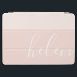 Script Name Chic Personalized Two-Tone Peach iPad Air Cover<br><div class="desc">Elegant and chic,  this iPad cover features a pastel two-toned peach background with a custom name in a modern script font.</div>