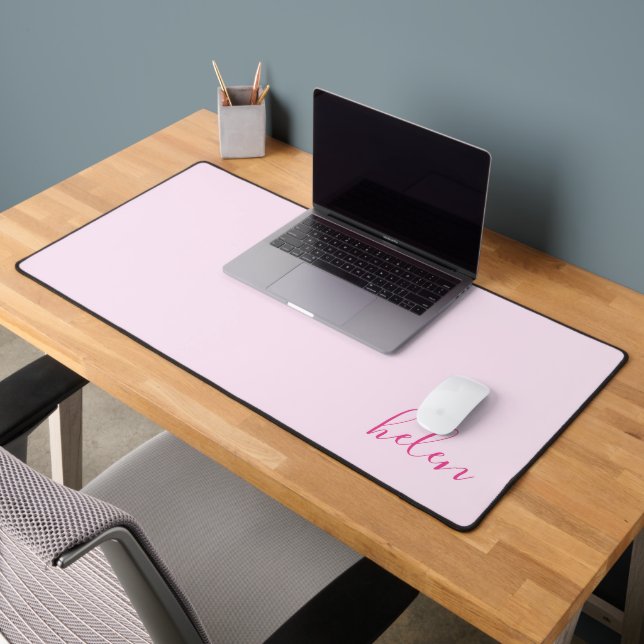 Script Name Classic Pink on Pink Personalized Desk Mat (Office 2)