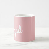 Script Name Custom Gift Pink White Coffee Mug (Center)