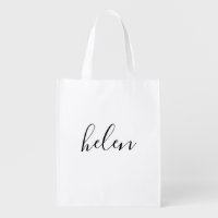 Script Name Custom Personalized Gift Grocery Bag