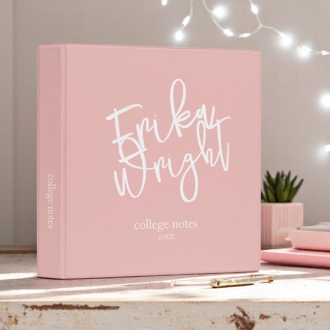 Script Name Girly Blushing Pink 3 Ring Binder (Creator Uploaded)