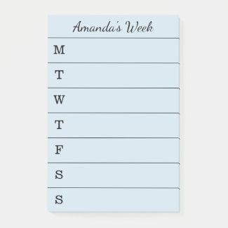 Script Name Light Blue Weekly To Do List Post-it Notes