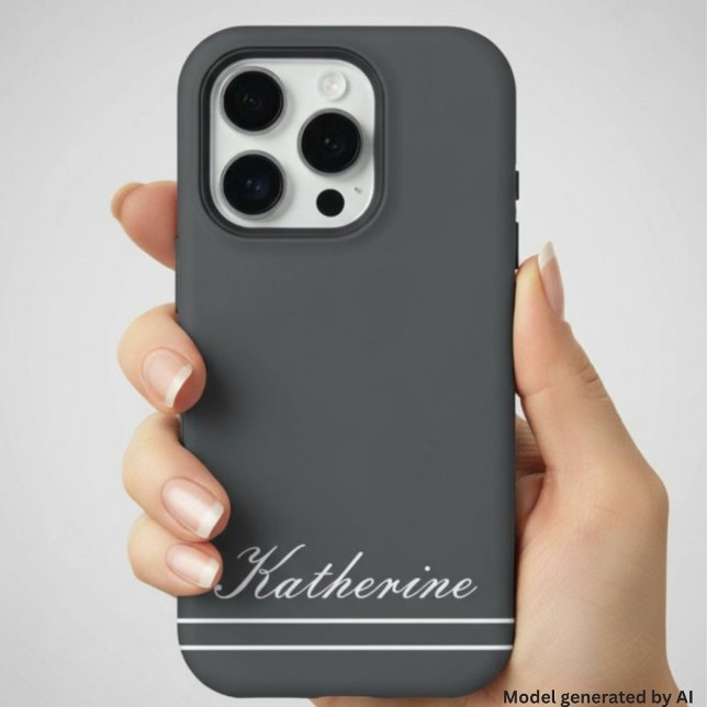 Script Name Minimalist Charcoal Gray iPhone Case (Creator Uploaded)