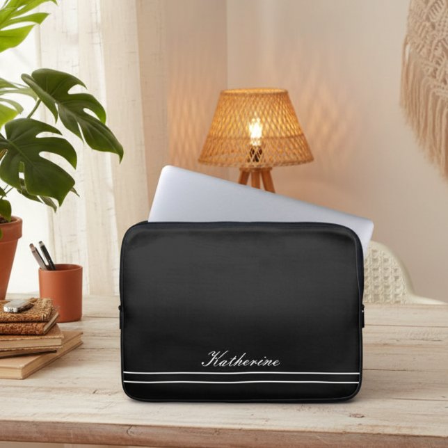 Script Name Minimalist Midnight Black Laptop Sleeve (Creator Uploaded)