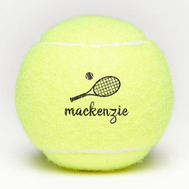 Script Name Modern Personalized  Tennis Balls (Front)