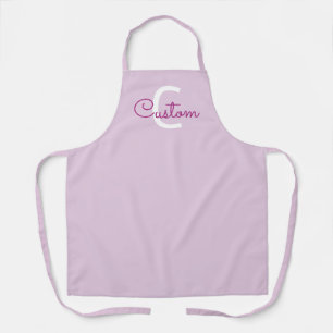 Script Name & Monogram Magenta & Light Purple Apron