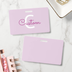 Script Name & Monogram   Magenta & Light Purple Badge