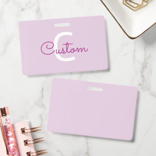 Script Name & Monogram | Magenta & Light Purple Badge