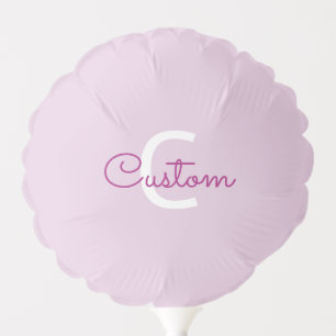 Script Name & Monogram Magenta & Light Purple Balloon