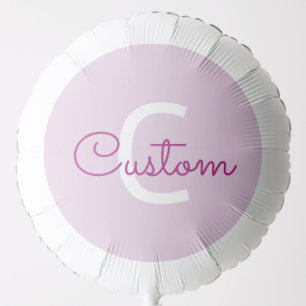 Script Name & Monogram Magenta & Light Purple Balloon