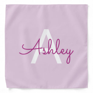 Script Name & Monogram Magenta & Light Purple Bandana
