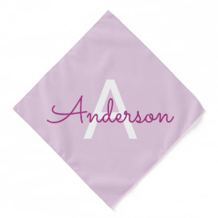Script Name & Monogram   Magenta & Light Purple Bandana