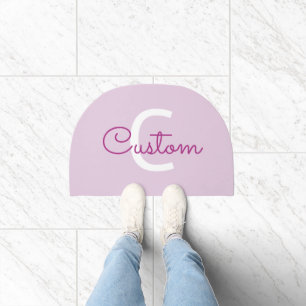 Script Name & Monogram Magenta & Light Purple Doormat